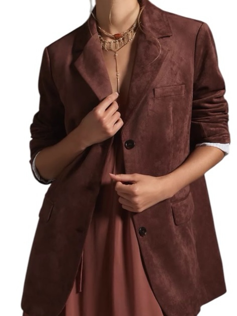 DOLAN Oversized Faux-Suede Boyfriend
Blazer Size XXS